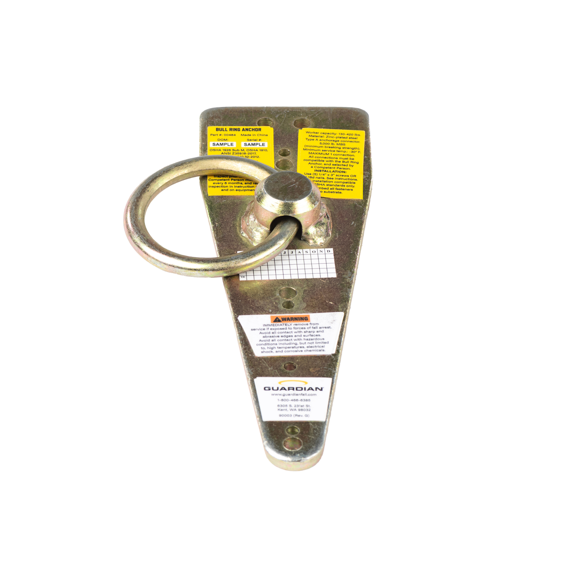 Guardian 00484 Bull Ring Anchor from Columbia Safety